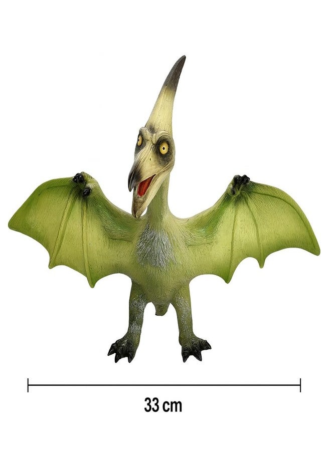 DTR Creation Pteranodon Green-33cm Dinosaur Action Figure Toy with Sound for Kids, Soft Rubber Dinosaur Toy, Collection Birthday Gifts Toys, Statue Toys(Green-33 CM) - Image 2